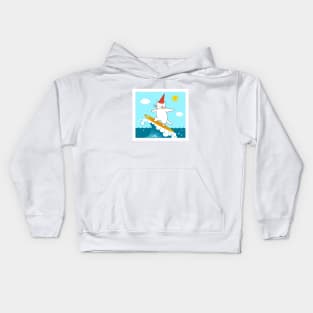 White Cat’s postcards: ride the wave Kids Hoodie